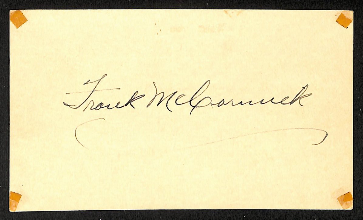 Frank McCormick Reds Autographed/Signed 4x6 GPC Postcard JSA BA208299