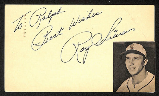 Roy Sievers Phillies Autographed/Signed 4x6 GPC Postcard JSA BA208309