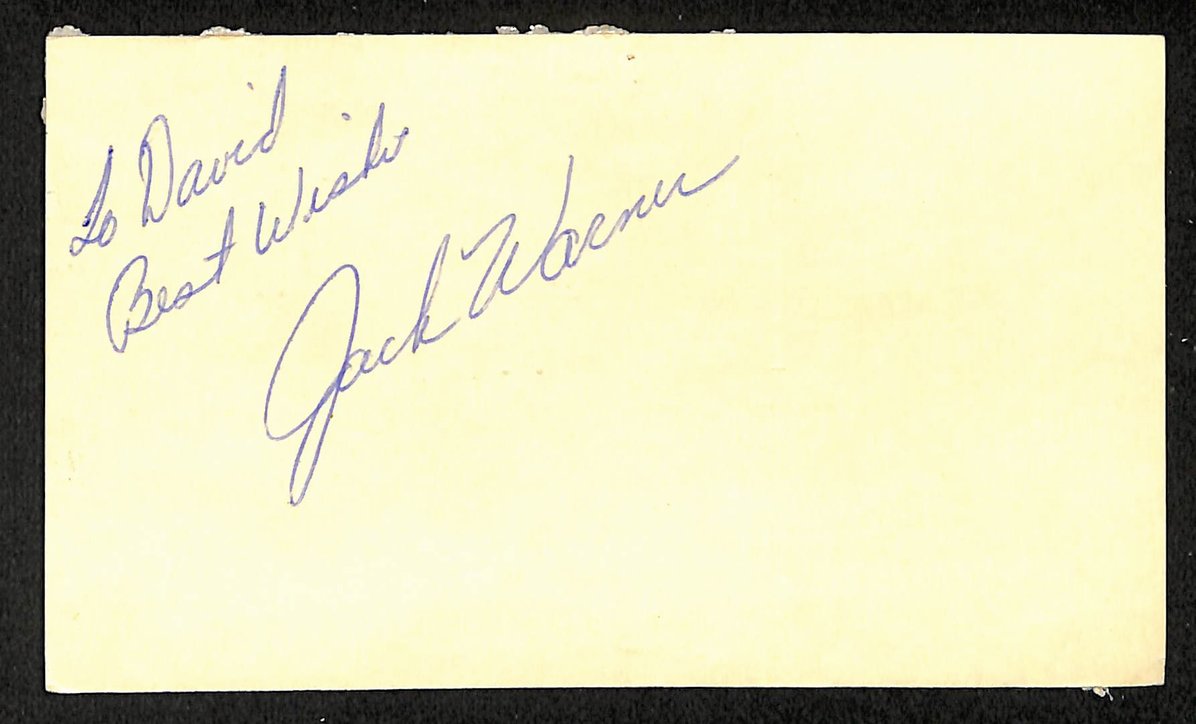 Jack Warner Phillies Autographed/Signed 4x6 GPC Postcard JSA BA208312