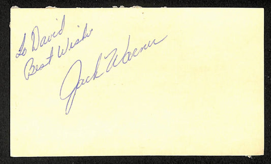 Jack Warner Phillies Autographed/Signed 4x6 GPC Postcard JSA BA208312
