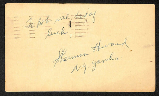 Sherman Howard Yanks Autographed/Signed 4x6 GPC Postcard JSA BA208315
