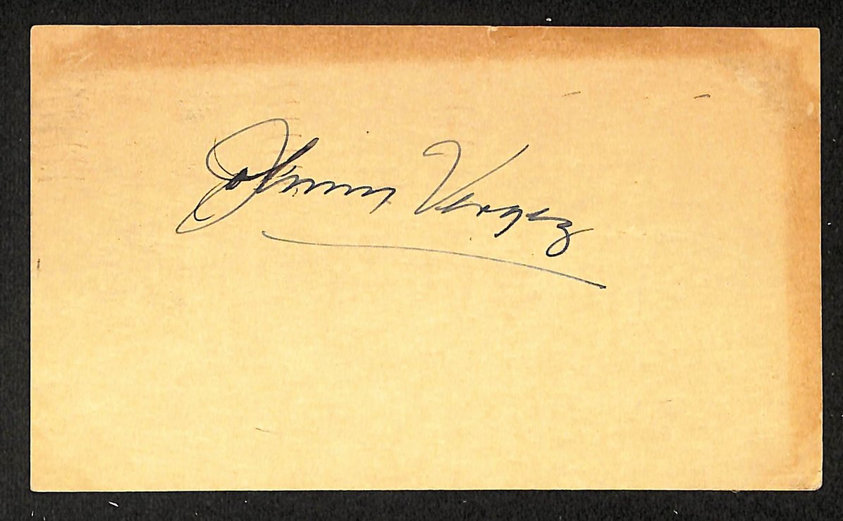Johnny Vergez Phillies Autographed/Signed 4x6 GPC Postcard JSA BA208318
