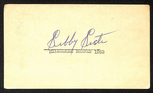 Sibby Sisti Braves Autographed/Signed 4x6 GPC Postcard JSA BA208323