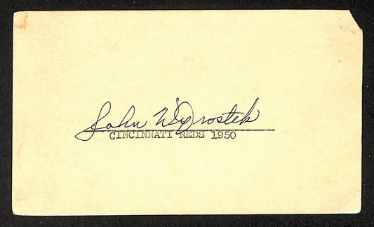 John Wyrostek Reds Autographed/Signed 4x6 GPC Postcard JSA BA208324