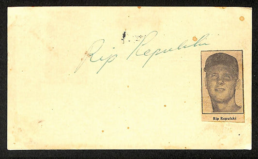 Rip Repulski Phillies Autographed/Signed 4x6 GPC Postcard JSA BA208327