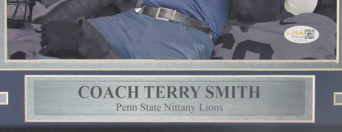 Terry Smith PSU Coach Autographed/Inscribed 8x10 Photo Framed Witness JSA 207844