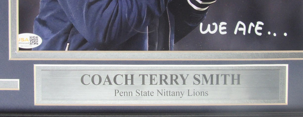Terry Smith PSU Coach Autographed/Inscribed 8x10 Photo Framed Witness JSA 207846