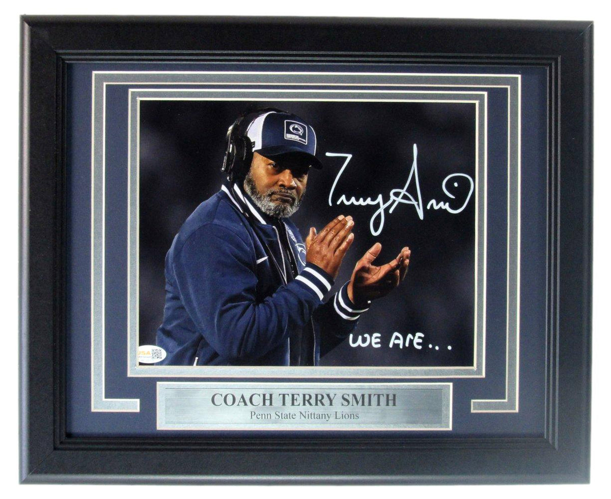 Terry Smith PSU Coach Autographed/Inscribed 8x10 Photo Framed Witness JSA 207846