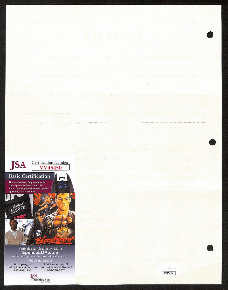 Biggie Munn HOF Michigan State Head Coach Signed/Auto Contract JSA BA199654