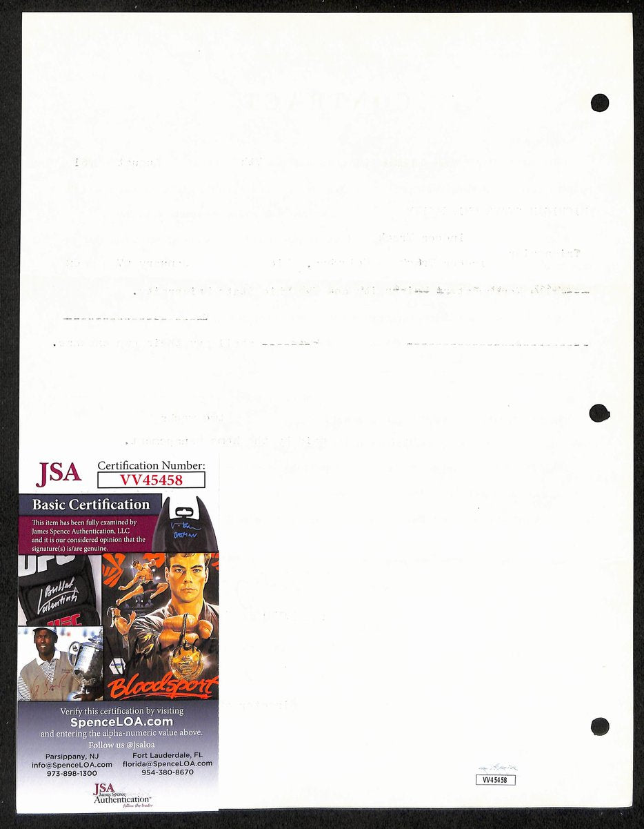Biggie Munn HOF Michigan State Head Coach Signed/Auto Contract JSA BA199662