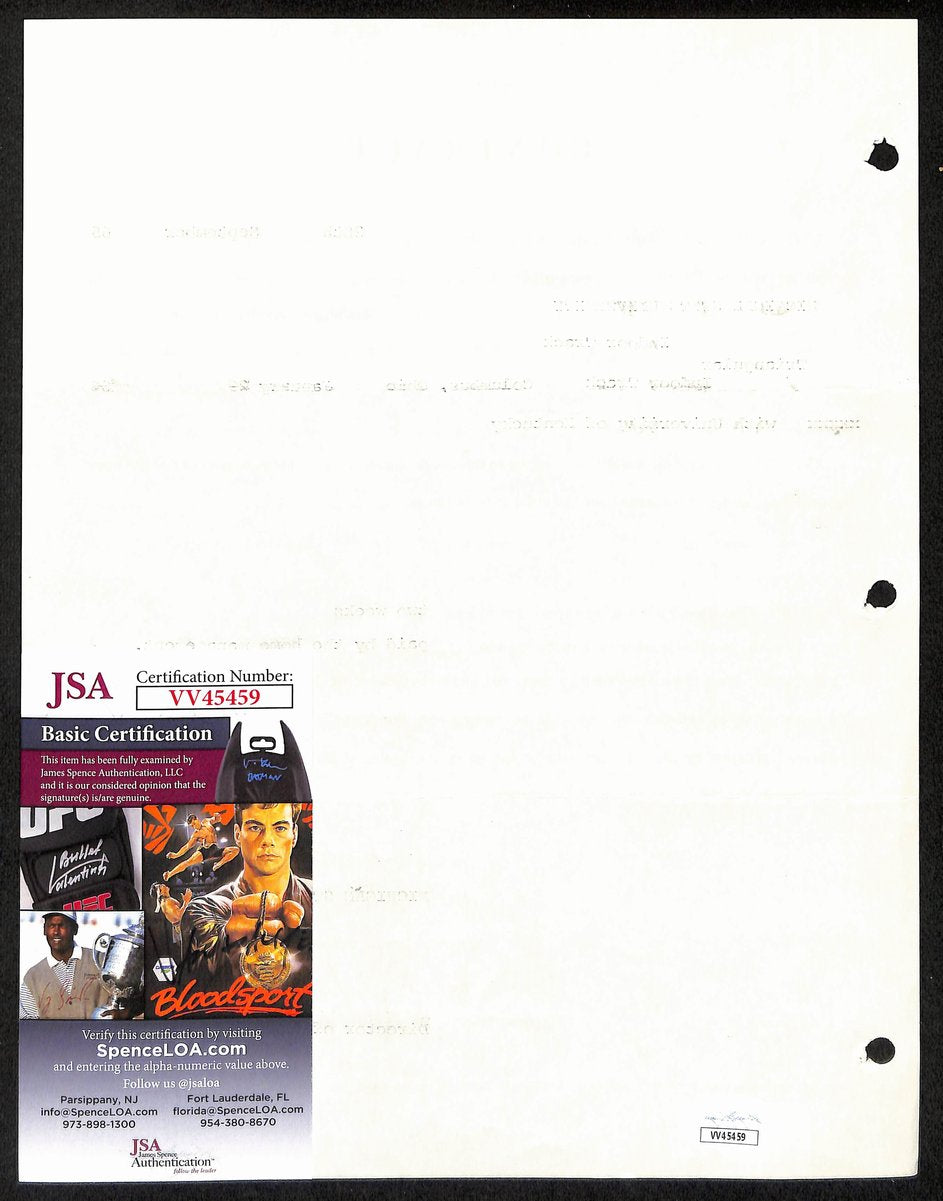 Biggie Munn HOF Michigan State Head Coach Signed/Auto Contract JSA BA199663