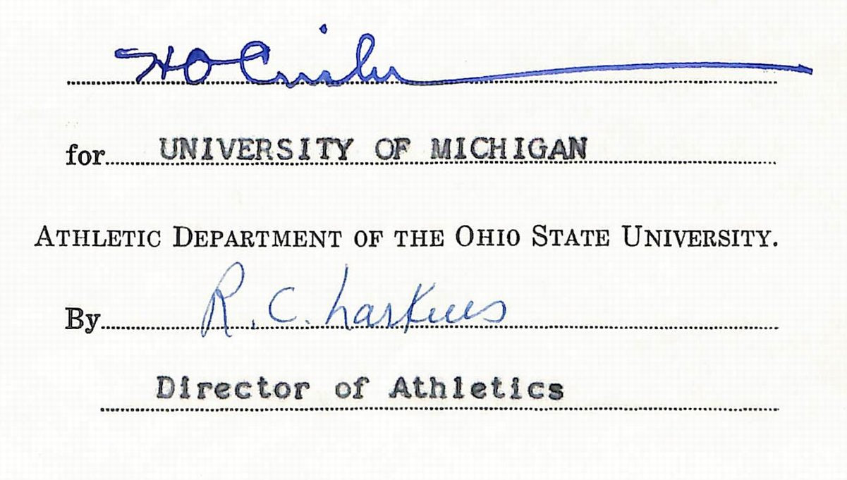 Fritz Crisler HOF Michigan Head Coach Signed/Auto Contract PSA BA198996