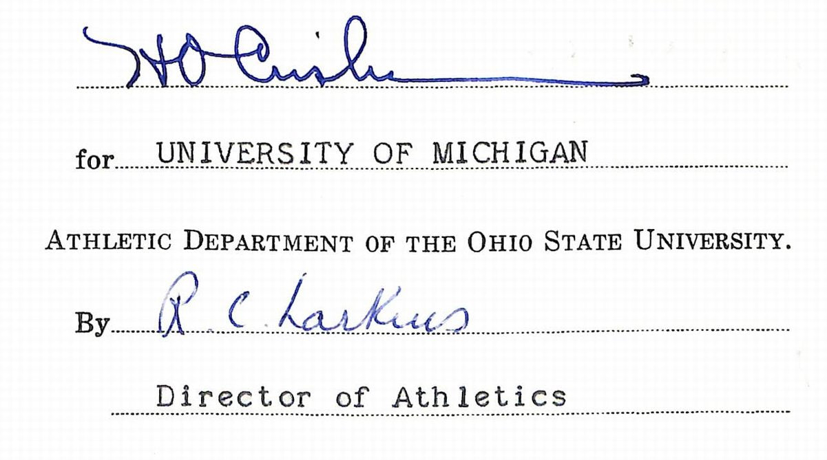 Fritz Crisler HOF Michigan Head Coach Signed/Auto Contract PSA BA199000
