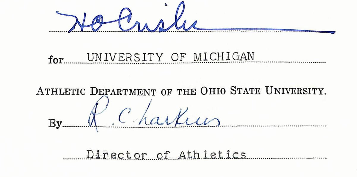 Fritz Crisler HOF Michigan Head Coach Signed/Auto Contract PSA BA199003