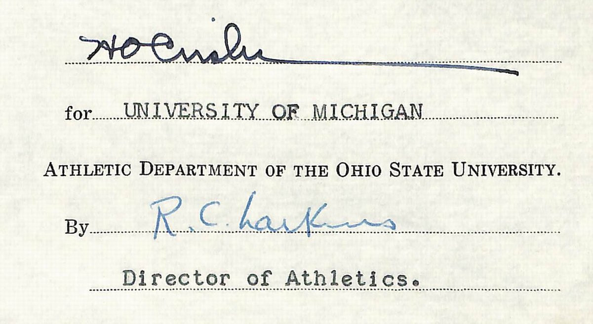 Fritz Crisler HOF Michigan Head Coach Signed/Auto Contract PSA BA199013