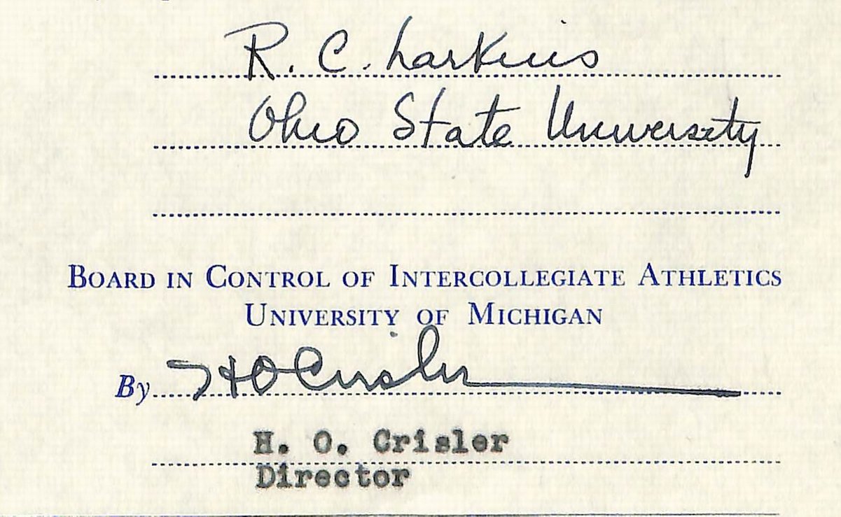 Fritz Crisler HOF Michigan Head Coach Signed/Auto Contract PSA BA199017