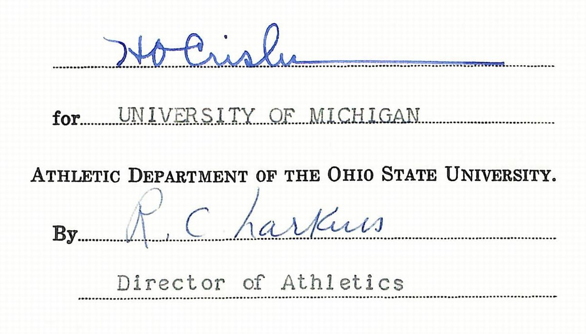 Fritz Crisler HOF Michigan Head Coach Signed/Auto Contract PSA BA199024