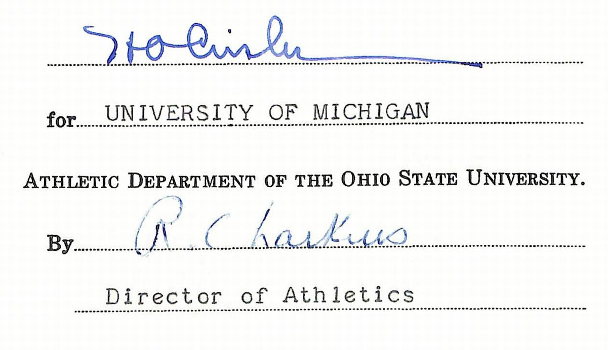 Fritz Crisler HOF Michigan Head Coach Signed/Auto Contract PSA BA199028