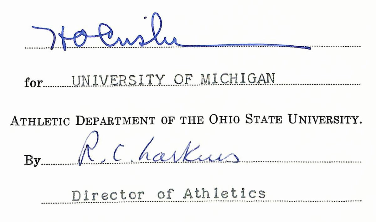 Fritz Crisler HOF Michigan Head Coach Signed/Auto Contract PSA BA199029