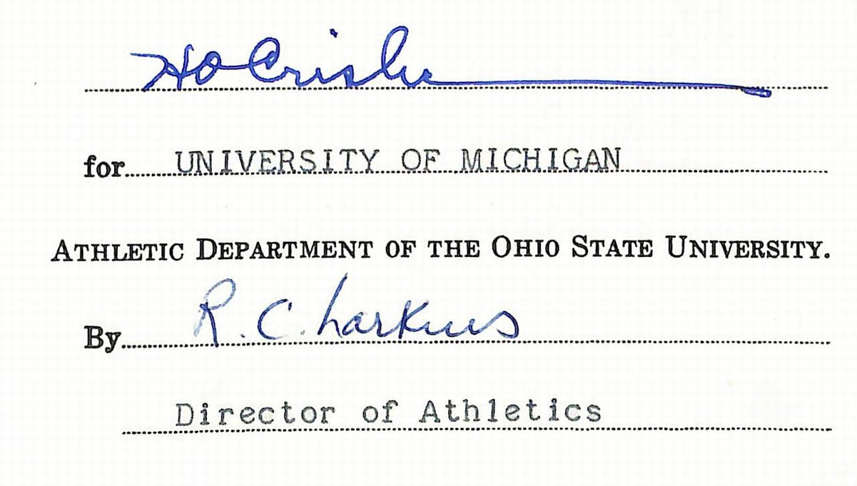 Fritz Crisler HOF Michigan Head Coach Signed/Auto Contract PSA BA199030