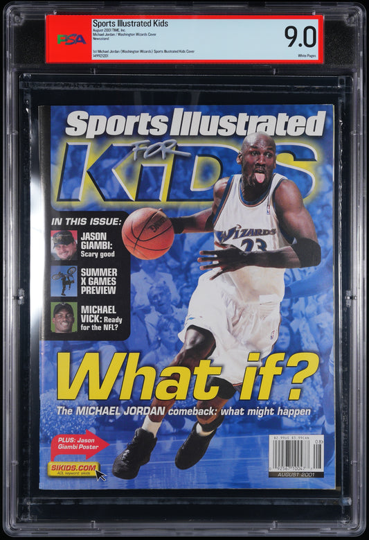 2001 Sports Illustrated Kids Magazine NO LABEL Michael Jordan PSA/DNA 9.0 208330