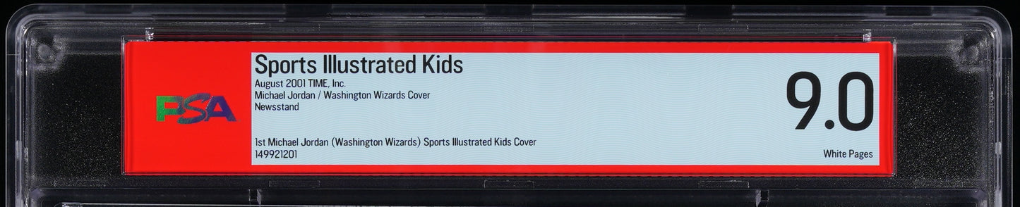 2001 Sports Illustrated Kids Magazine NO LABEL Michael Jordan PSA/DNA 9.0 208330