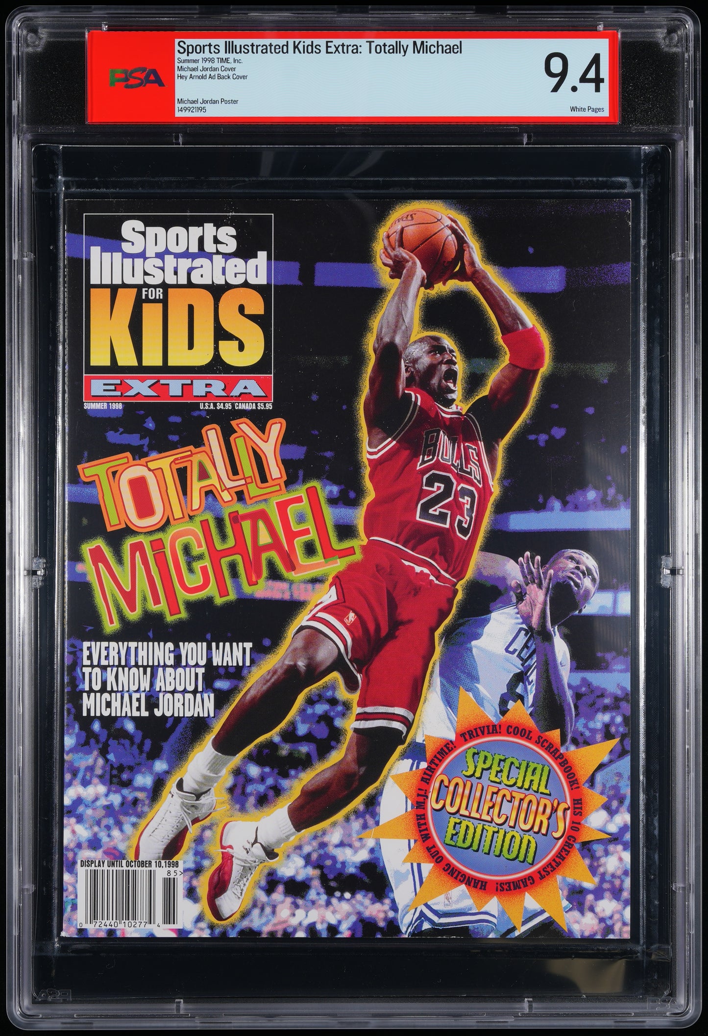 1998 Sports Illustrated Kids Magazine NO LABEL Michael Jordan PSA/DNA 9.4 208333