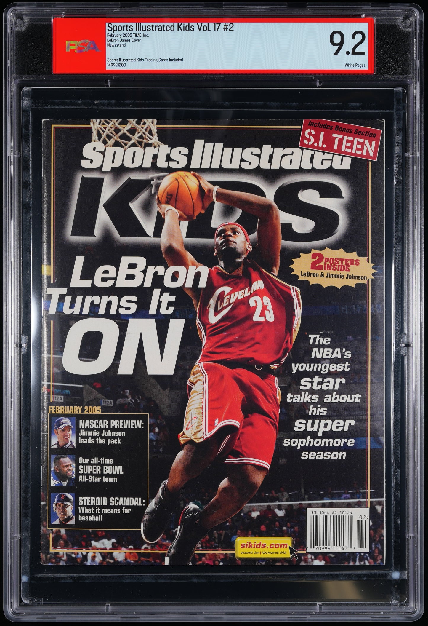 2005 Sports Illustrated Magazine Kids NO LABEL LeBron James PSA/DNA 9.2  208334