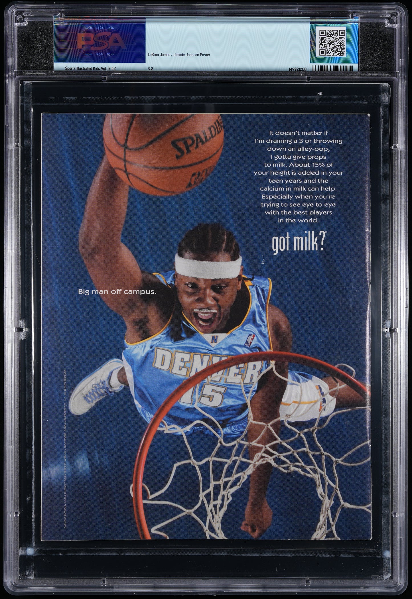 2005 Sports Illustrated Magazine Kids NO LABEL LeBron James PSA/DNA 9.2  208334