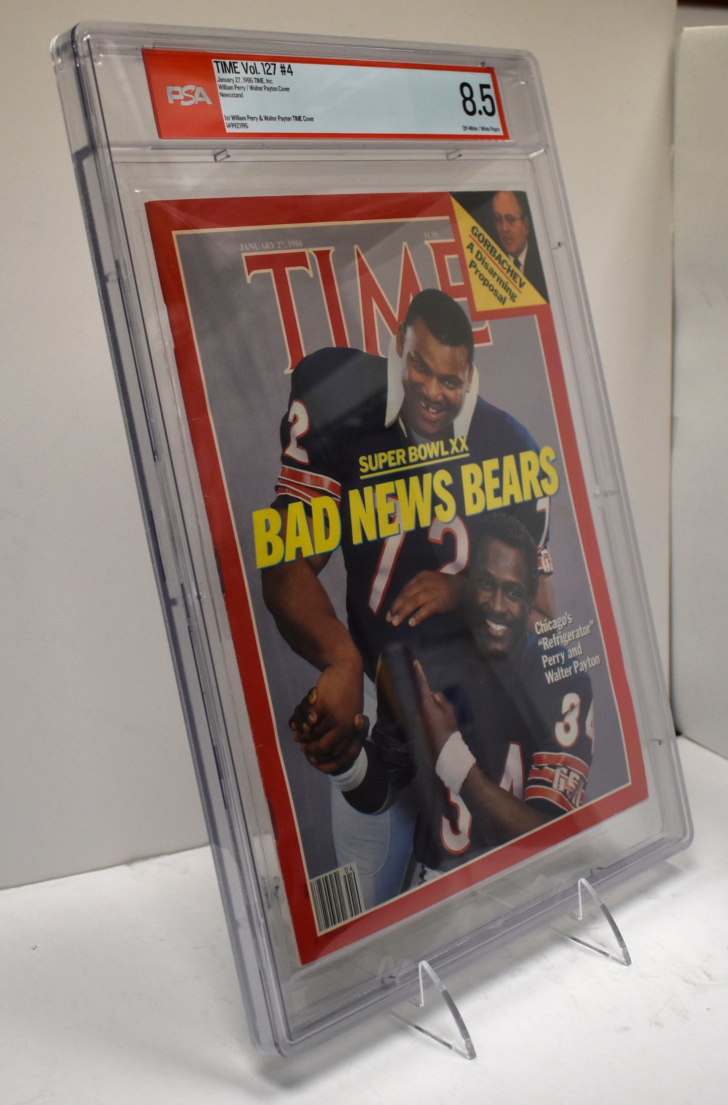 1986 TIME Magazine William Perry/Walter Payton NO LABEL PSA/DNA 8.5 208338