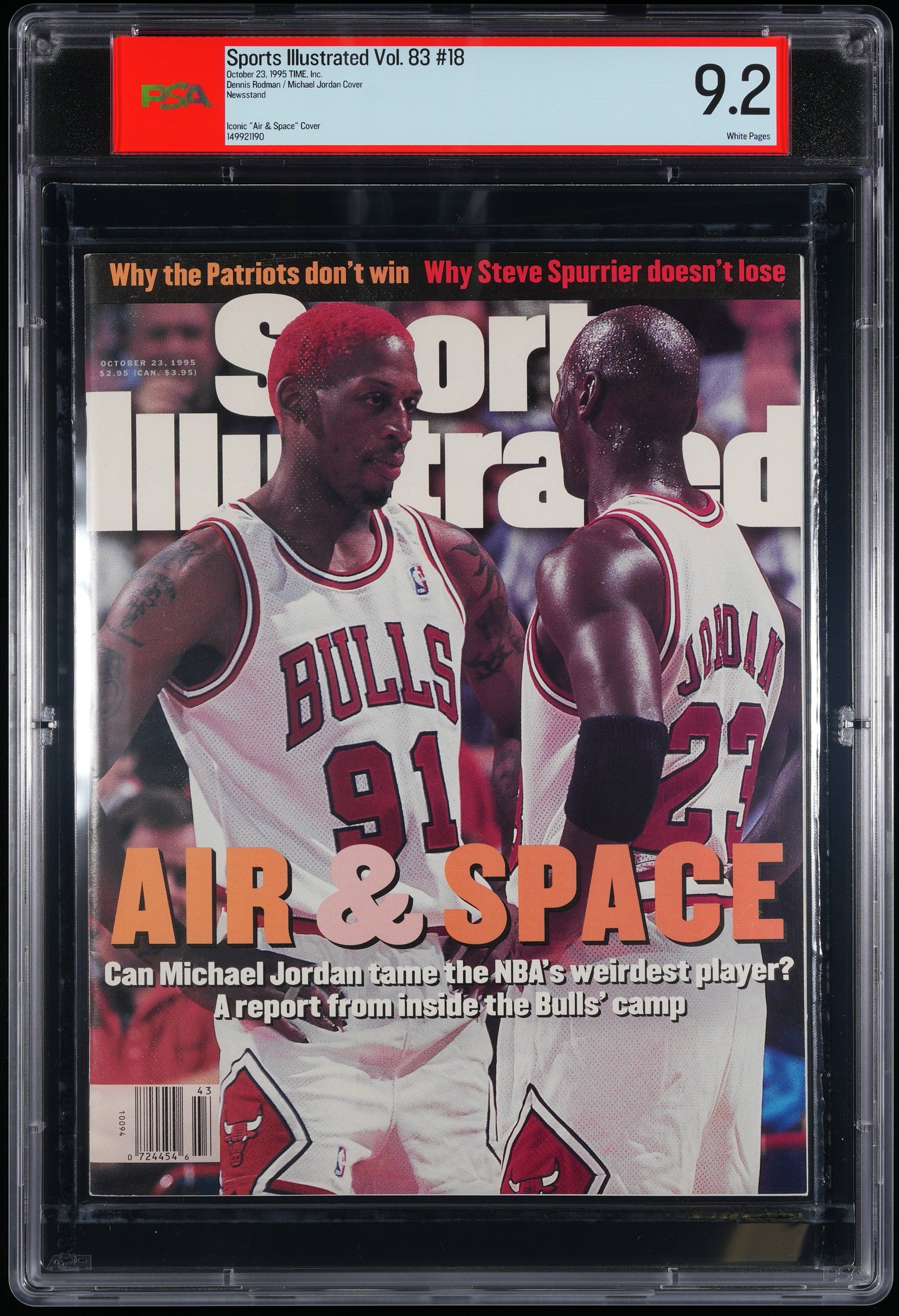 1995 Sports Illustrated Magazine NO LABEL Jordan/Rodman PSA/DNA 9.2  208339