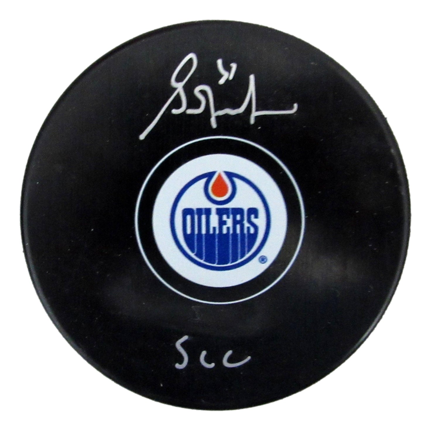 Grant Fuhr HOF Signed/Inscribed Hockey Puck Edmonton Oilers JSA 208071
