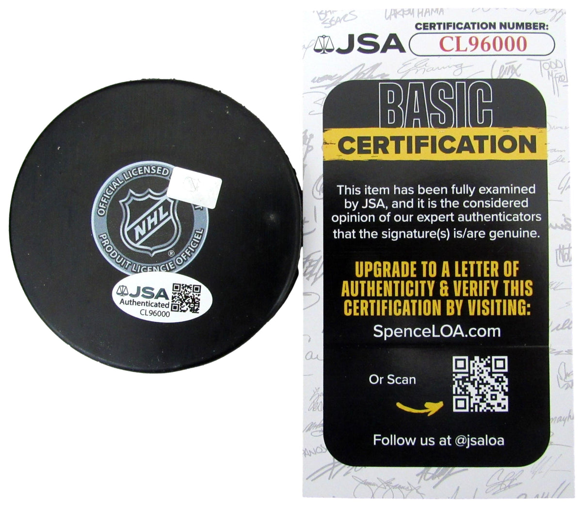 Andy Moog Signed/Inscribed Hockey Puck Edmonton Oilers JSA 208073