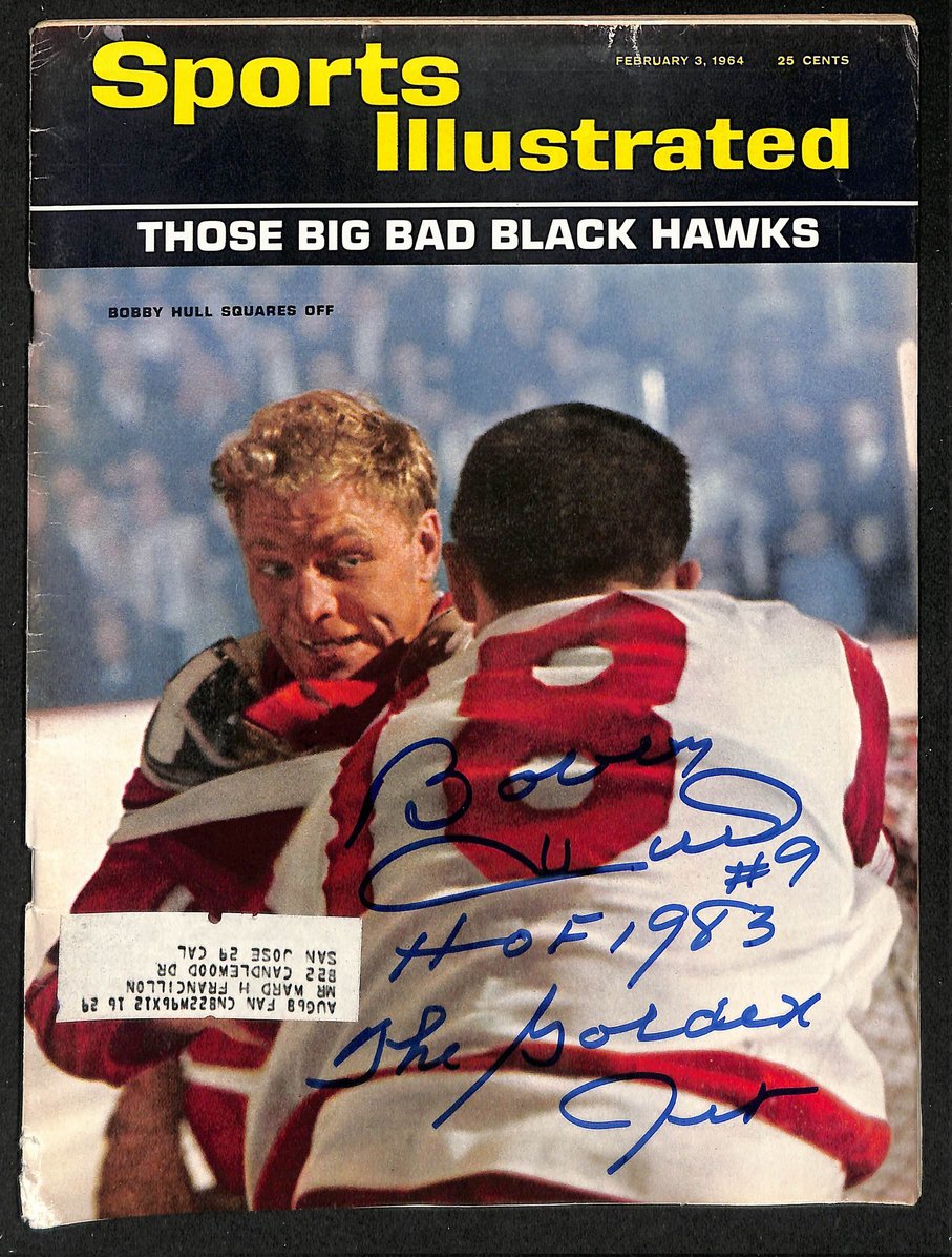 Bobby Hull HOF Signed/Insc 2/3/1964 Sports Illustrated Magazine Black Hawks JSA