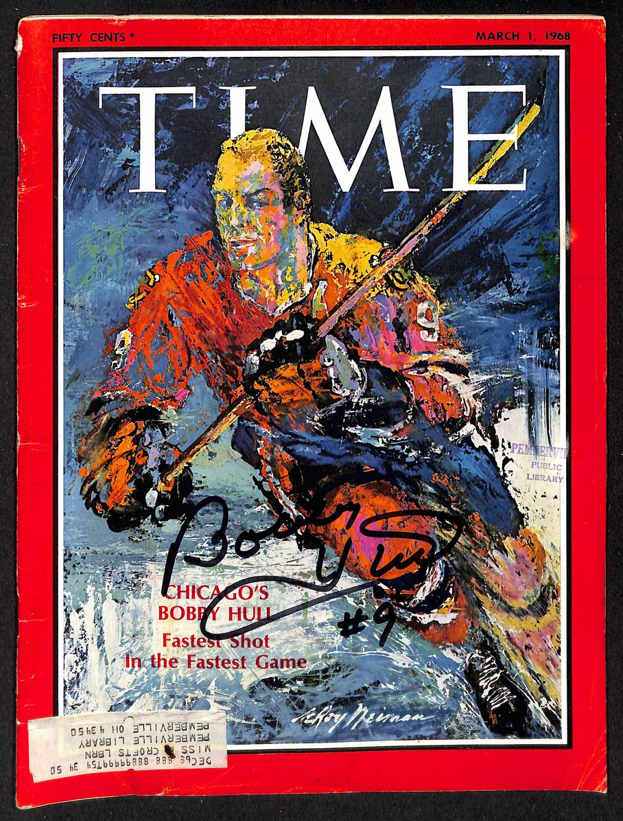 Bobby Hull HOF Signed/Auto 3/1/1968 TIME Magazine Black Hawks JSA 207918