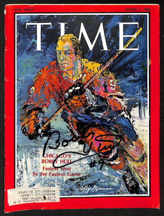 Bobby Hull HOF Signed/Auto 3/1/1968 TIME Magazine Black Hawks JSA 207918