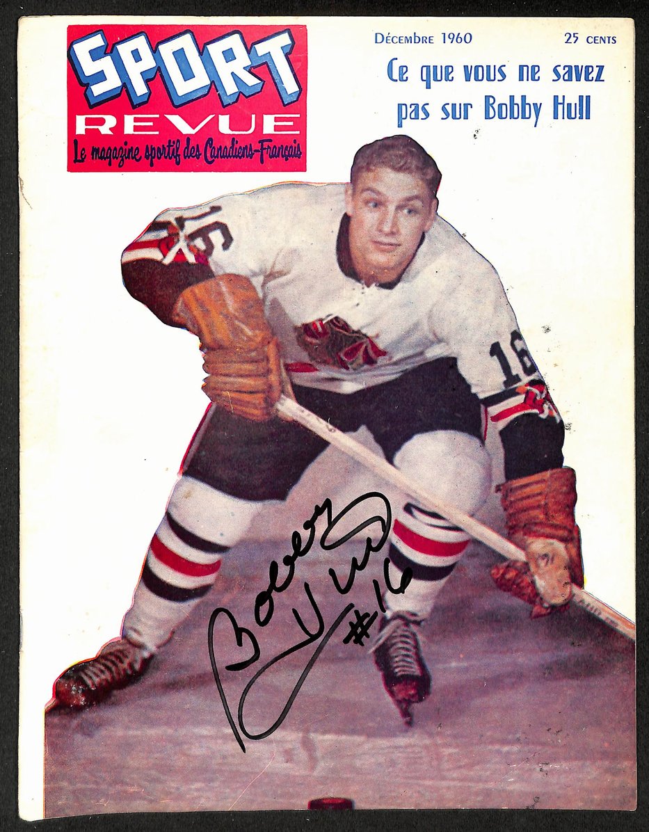 Bobby Hull HOF Signed/Inscr Dec 1960 SPORT Revue Magazine Black Hawks JSA 207919