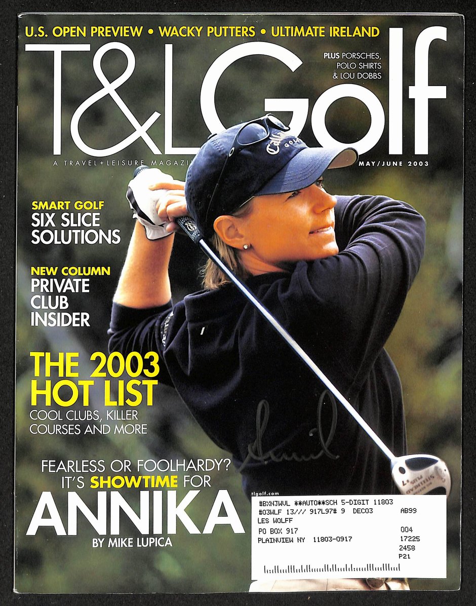 Annika Sorenstam Signed/Autographed May/June 2003 T&L Magazine JSA 207925
