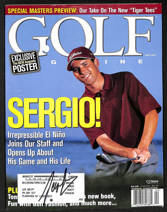 Sergio Garcia Signed/Autographed April 2002 GOLF Magazine JSA 207927