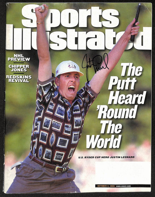 Justin Leonard Signed/Auto 10/4/1999 Sports Illustrated Magazine JSA 207935