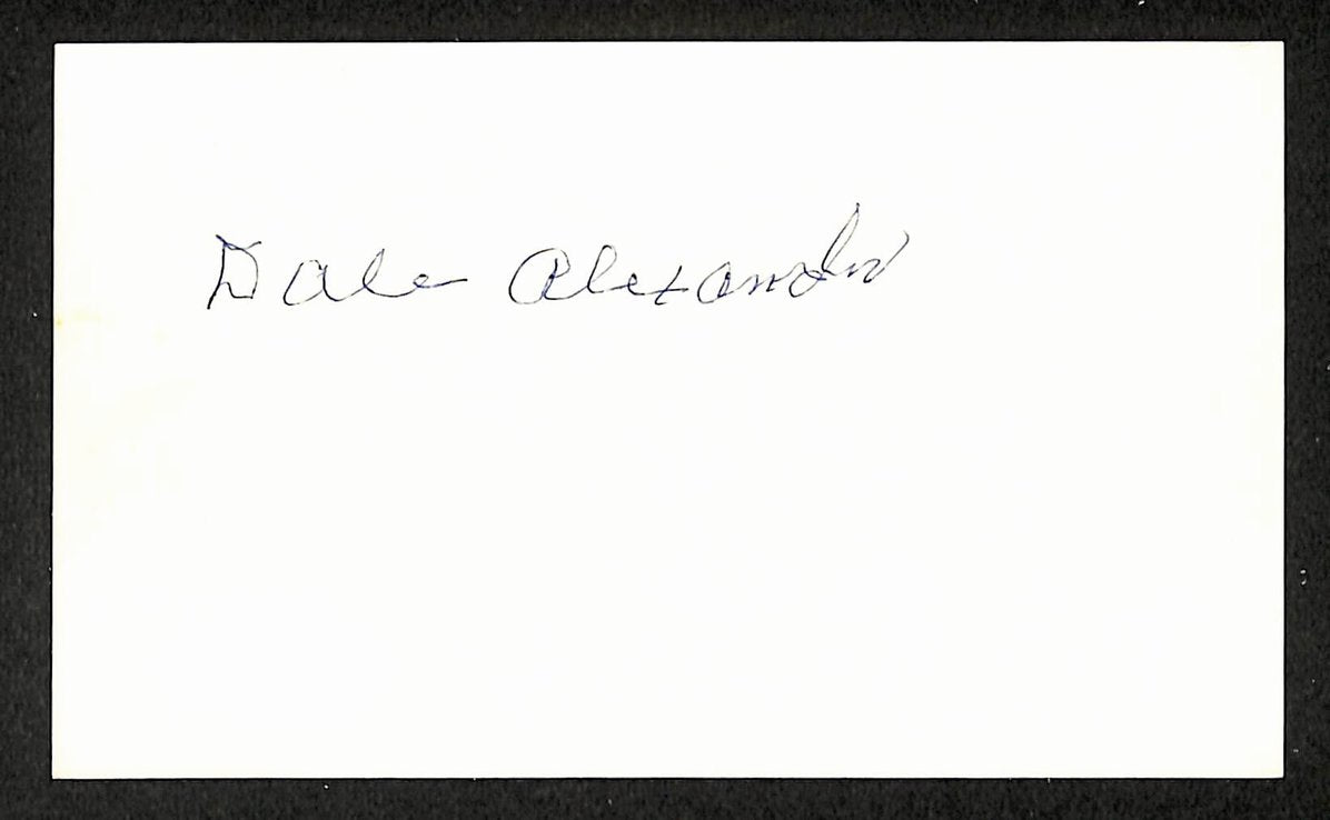 Dale Alexander Tigers Autographed/Signed 3x5 Index Card JSA BA208380