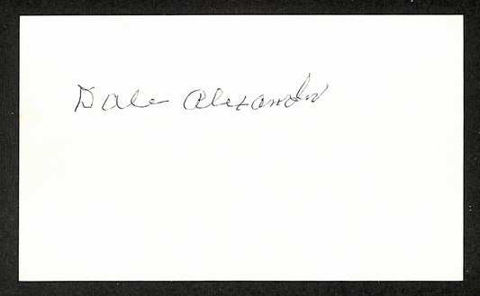 Dale Alexander Tigers Autographed/Signed 3x5 Index Card JSA BA208380