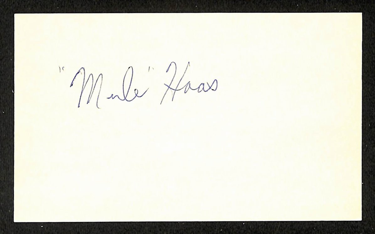 Mule Haas Pirates Autographed/Signed 3x5 Index Card JSA BA208382