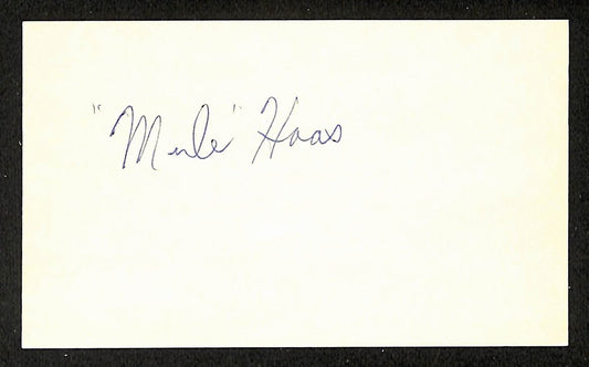 Mule Haas Pirates Autographed/Signed 3x5 Index Card JSA BA208382
