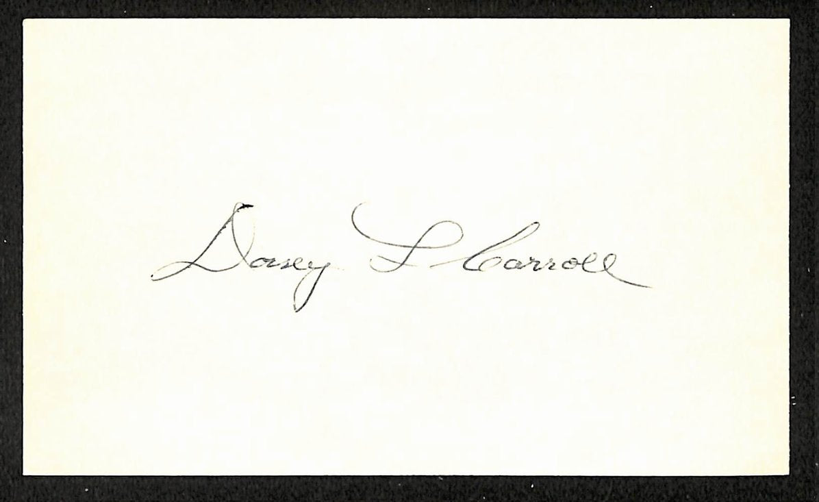 Dixie Carroll Braves Autographed/Signed 3x5 Index Card JSA BA208383