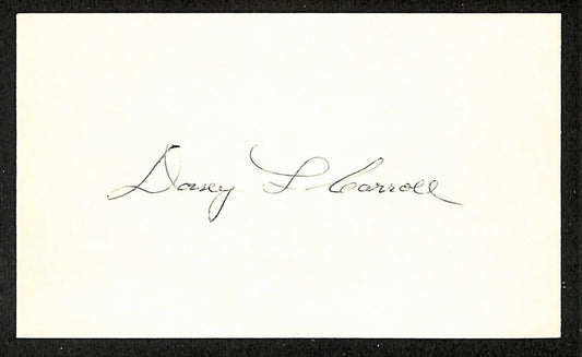 Dixie Carroll Braves Autographed/Signed 3x5 Index Card JSA BA208383