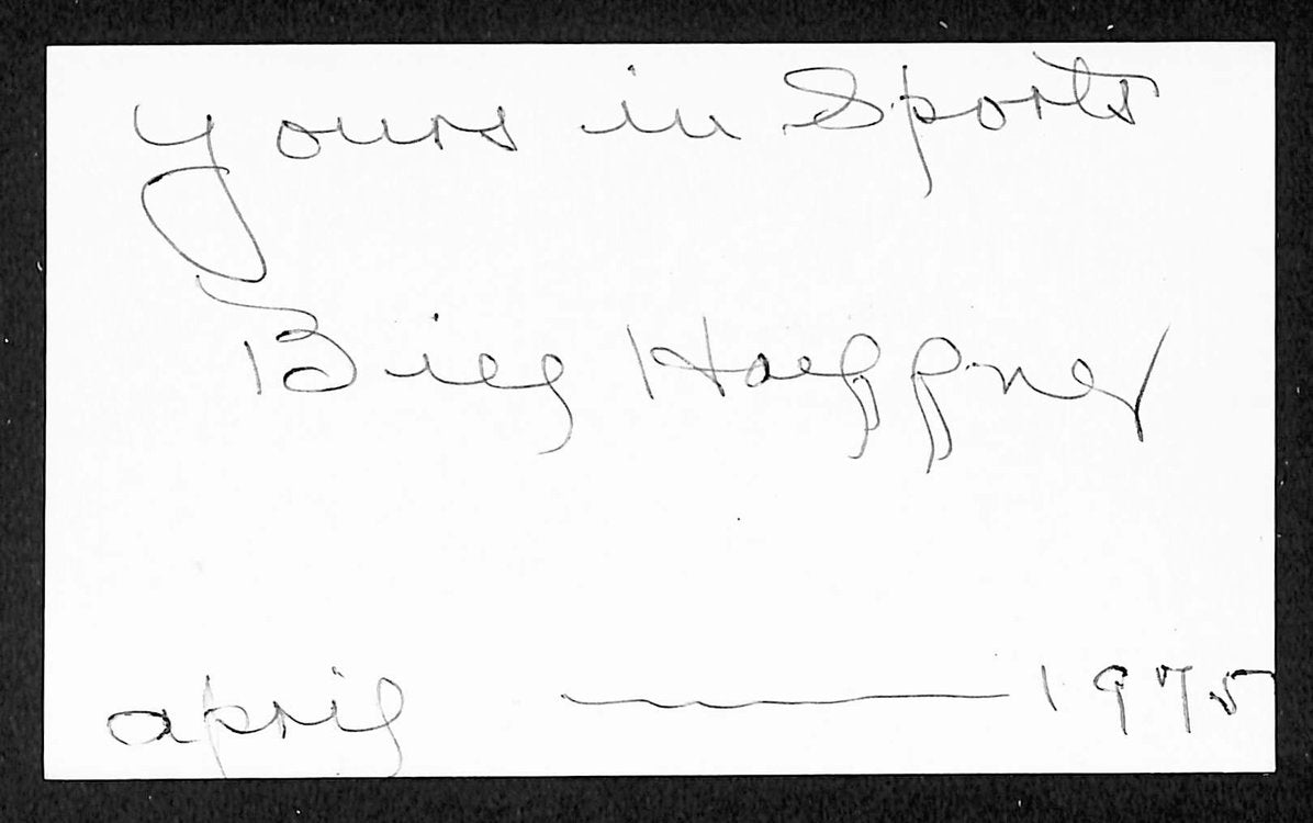 Bill Haeffner Athletics Autographed/Signed 3x5 Index Card JSA BA208385