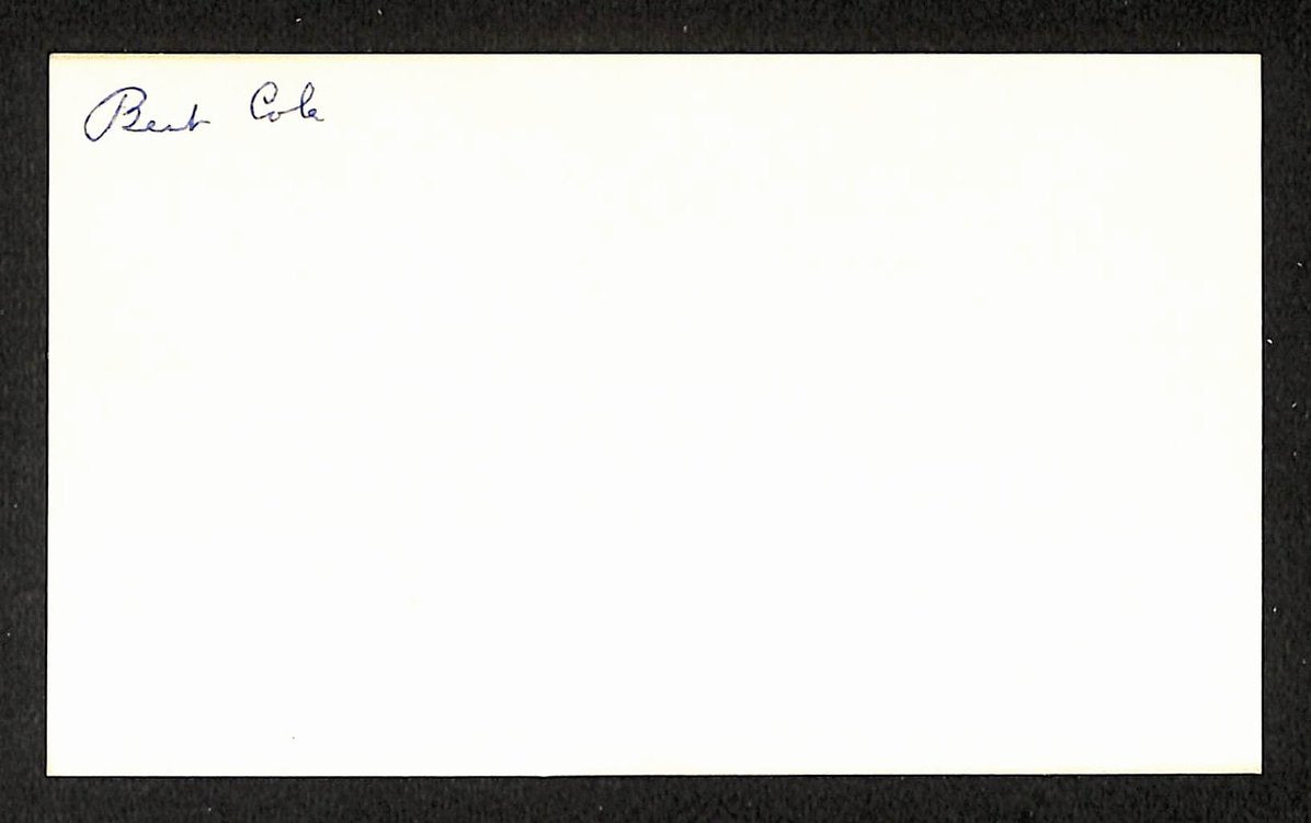 Bert Cole Tigers Autographed/Signed 3x5 Index Card JSA BA208387