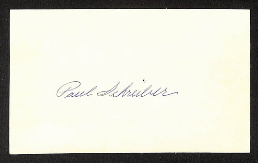 Paul Schreiber Yankees Autographed/Signed 3x5 Index Card JSA BA208388