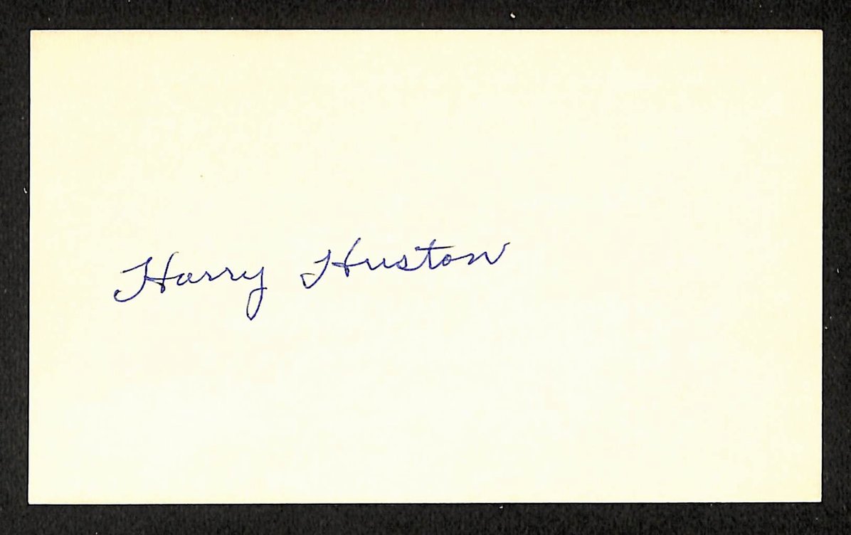 Harry Huston Phillies Autographed/Signed 3x5 Index Card JSA BA208389